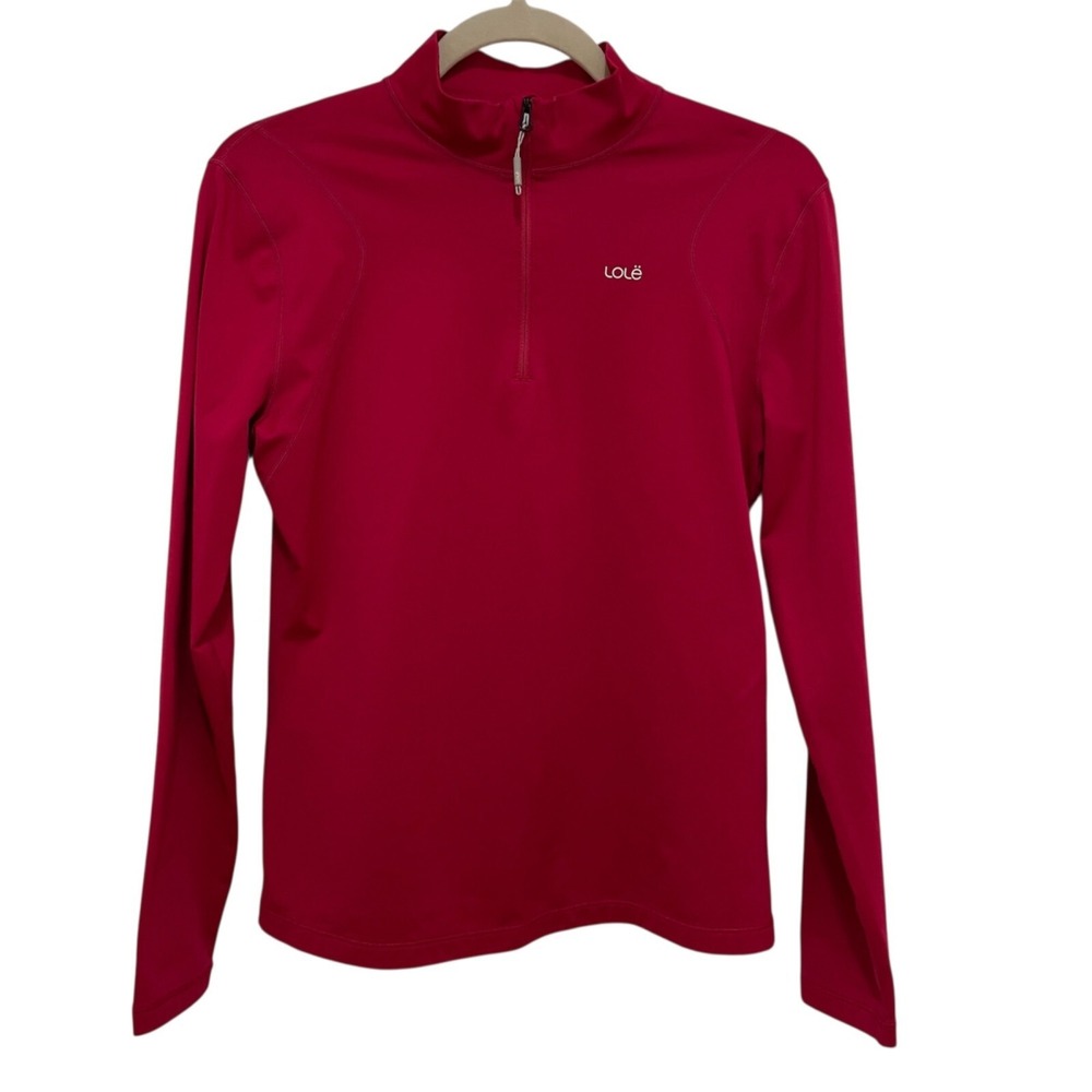 Lole Quarter Zip Pullover Size M Pink Long Sleeve Athletic Activewear Top